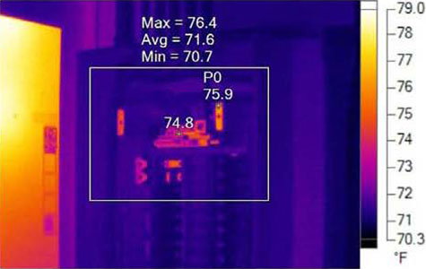 Electrical Panel viewed with Infrared camera.